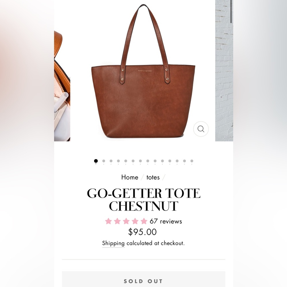 Brand New Poppy and Peonies Go Getter Tote in Chestnut